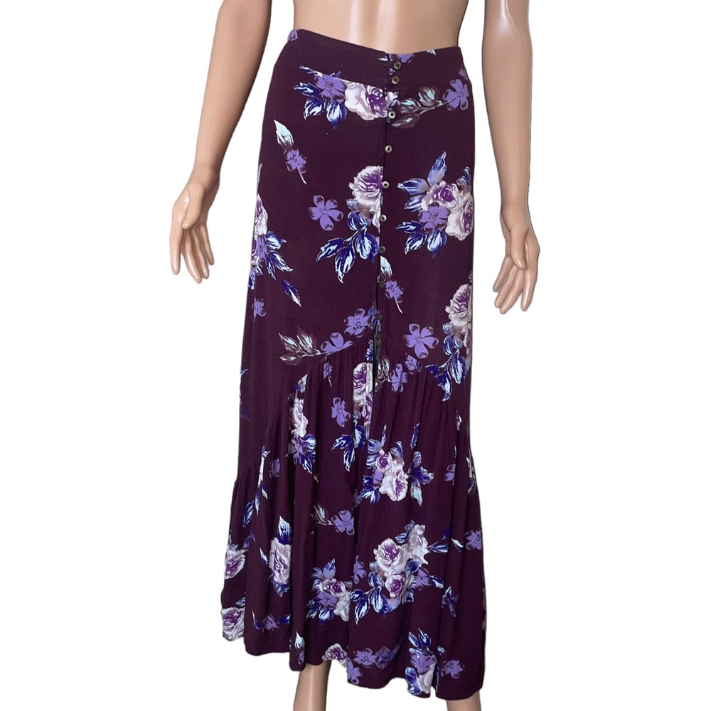 Shyanne Purple Floral Maxi Skirt